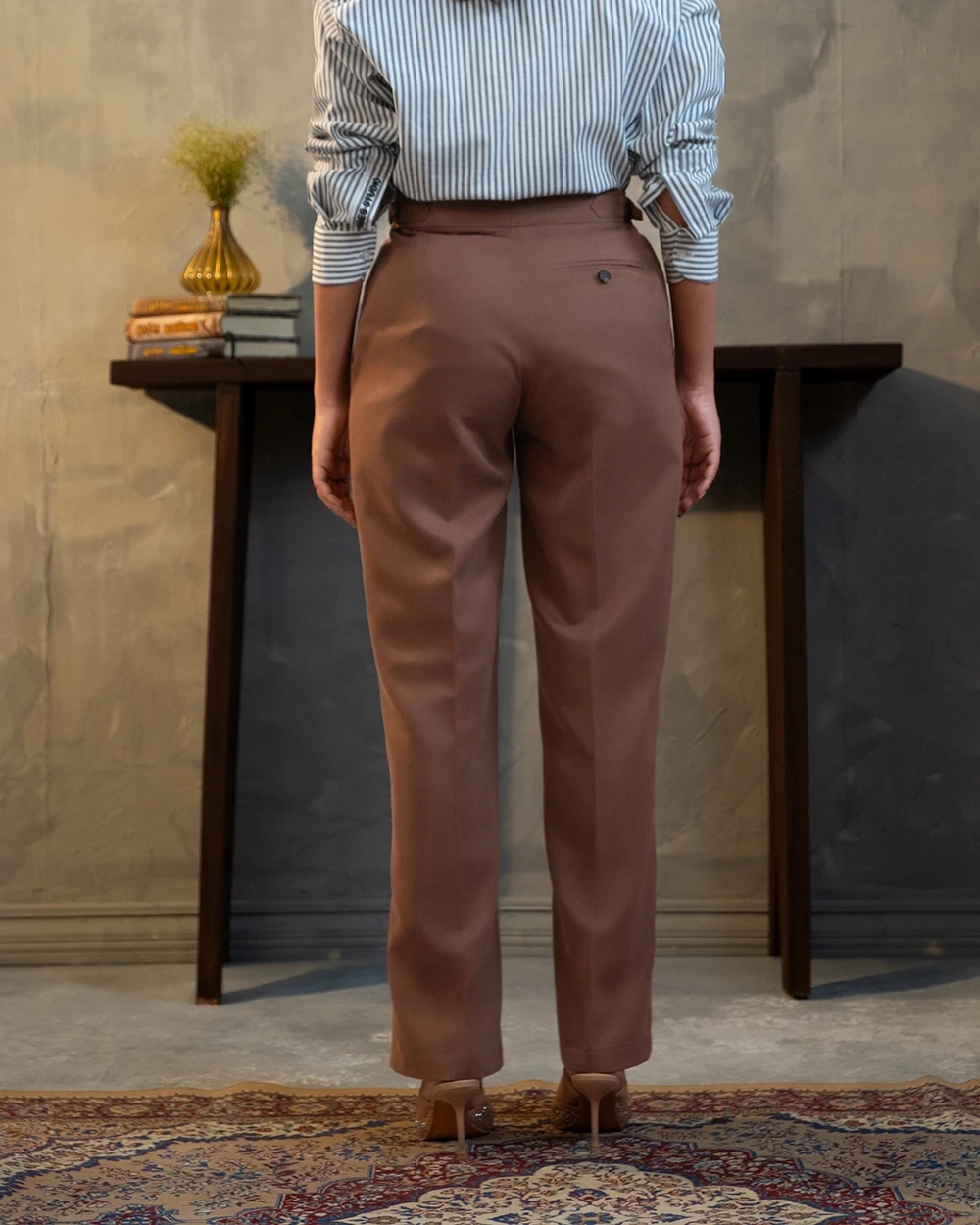 Brown Formal Wide Leg Pant