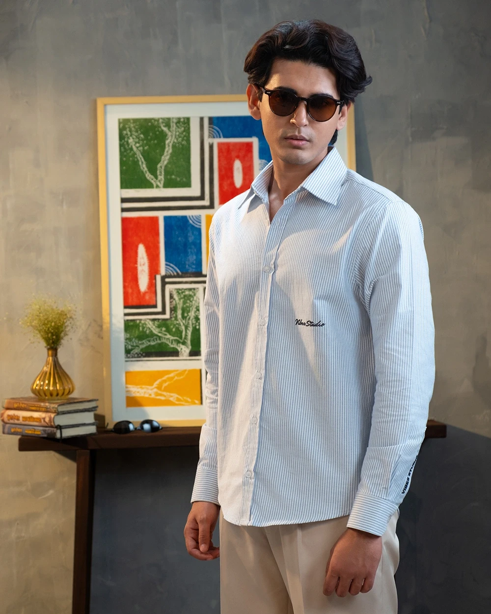 Midweight Blue & White Stripe Shirt