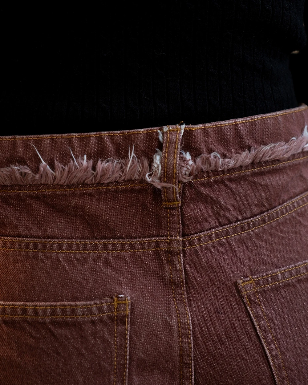 Chocolate Frayed Flared Ombre Jeans