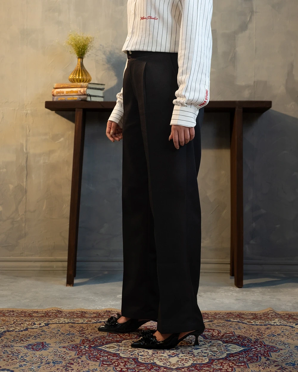 Black Formal Wide Leg Pant