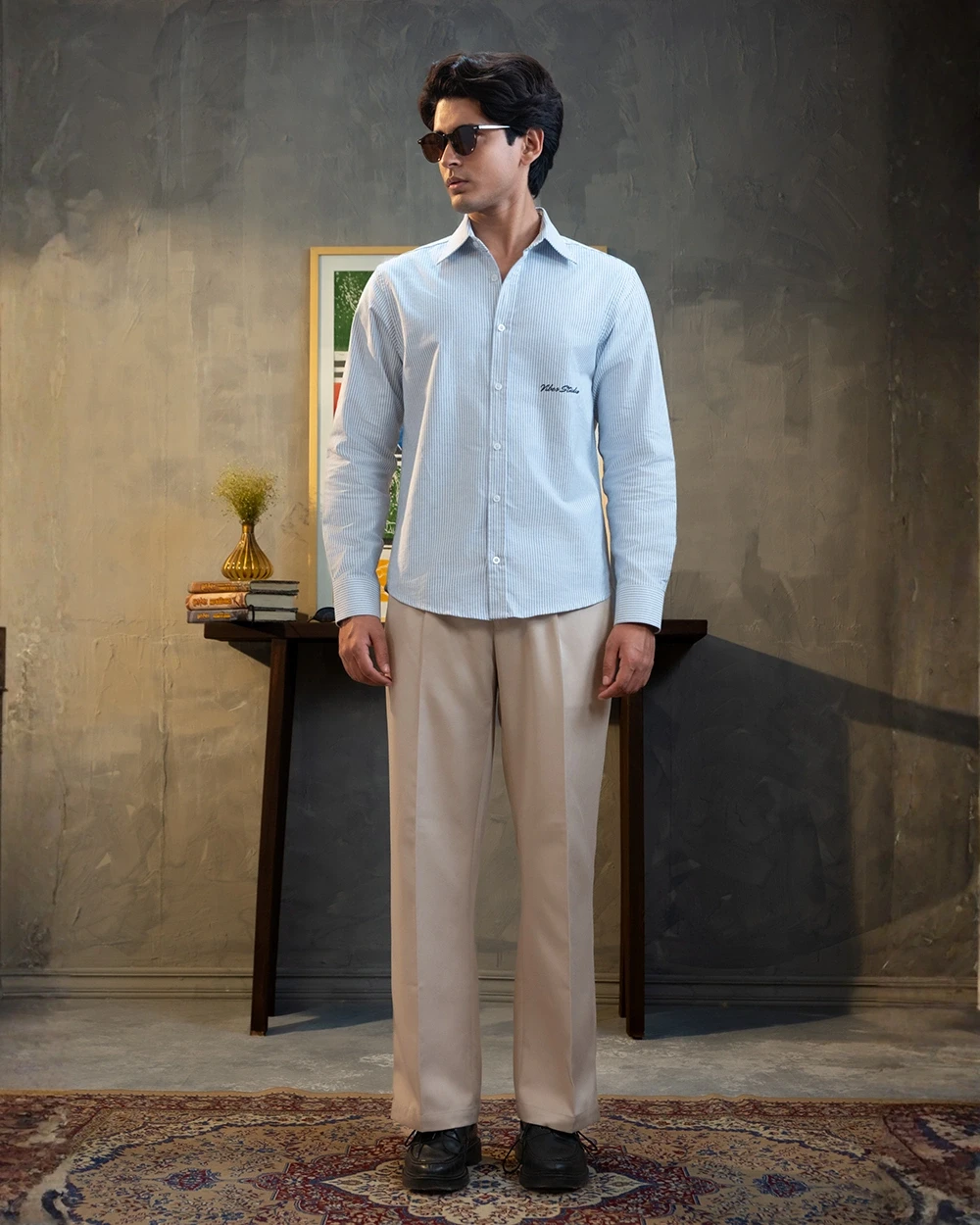 Midweight Blue & White Stripe Shirt