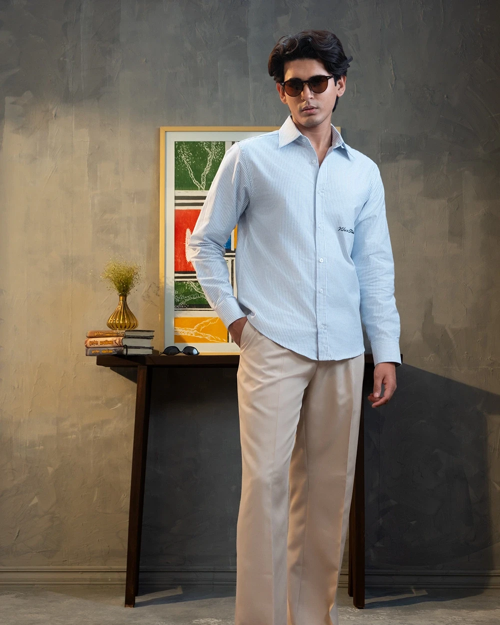 Midweight Blue & White Stripe Shirt