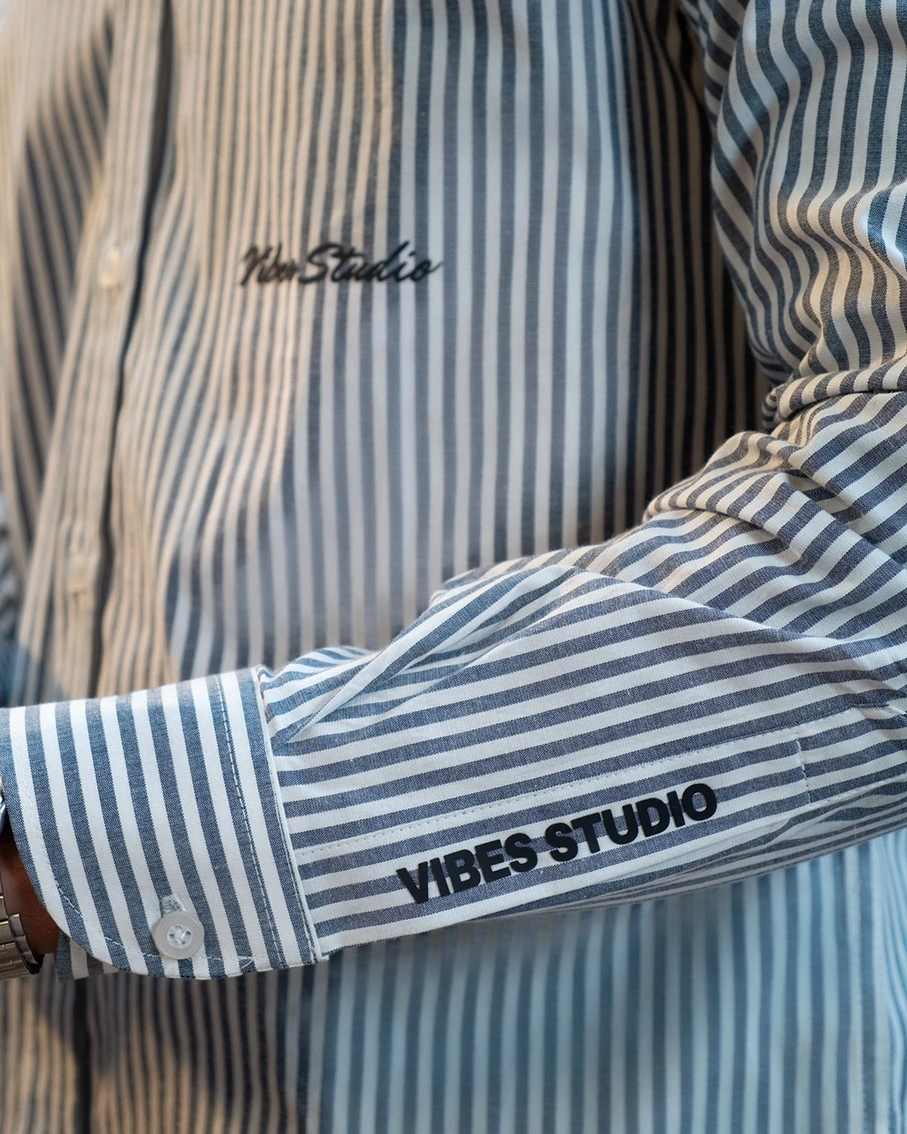 White & Grey Stripe Shirt