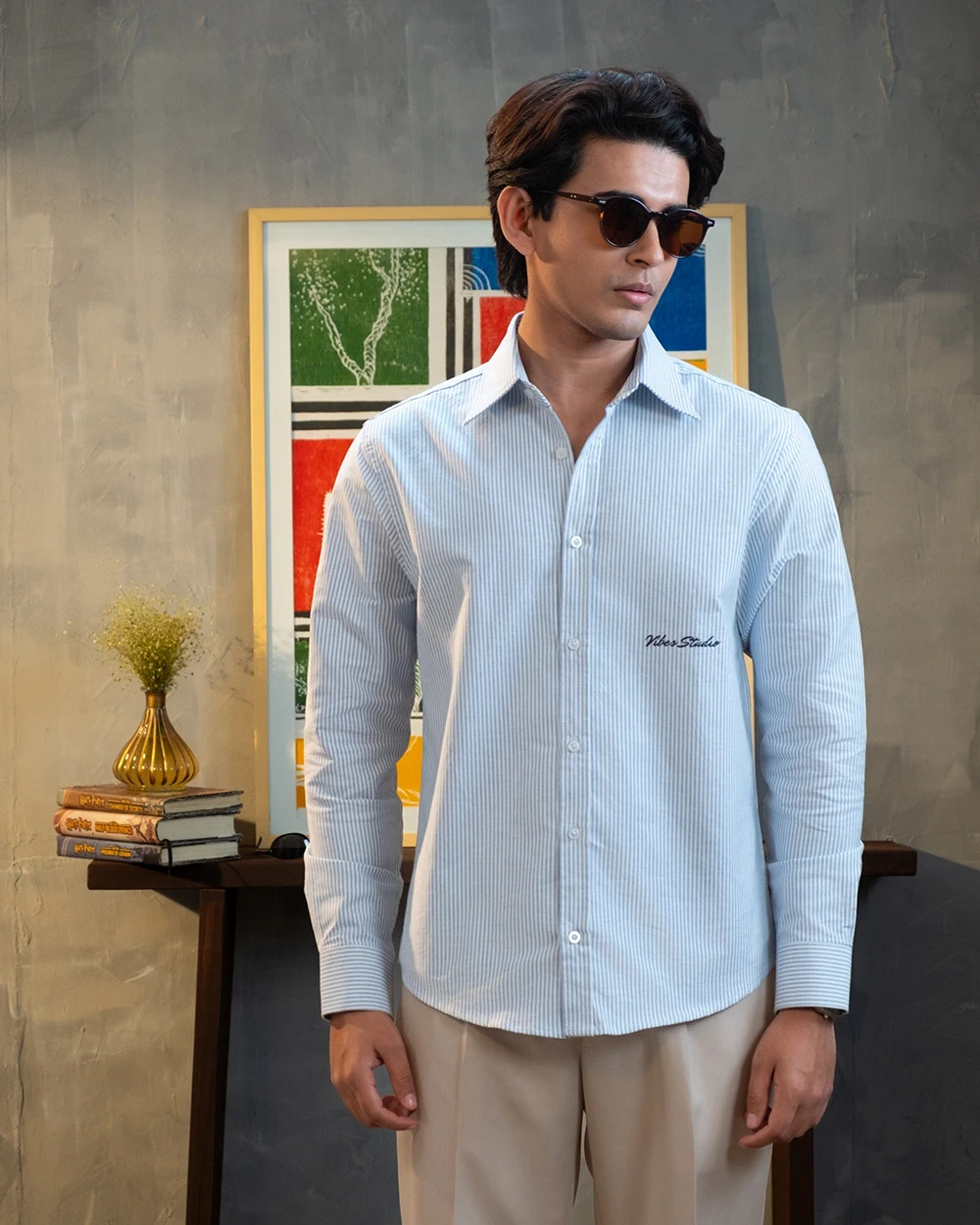 Midweight Blue & White Stripe Shirt