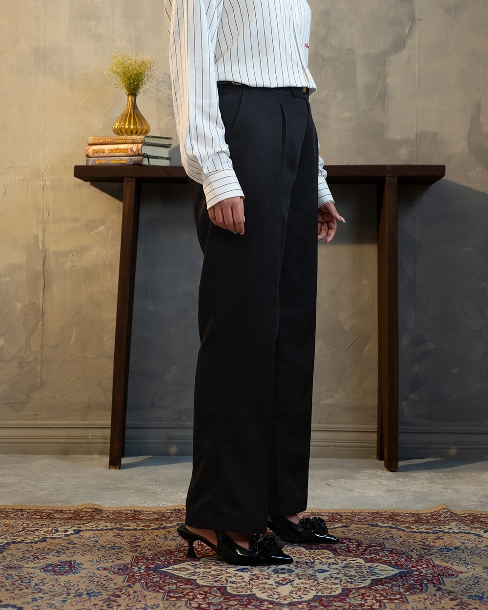Black Formal Wide Leg Pant