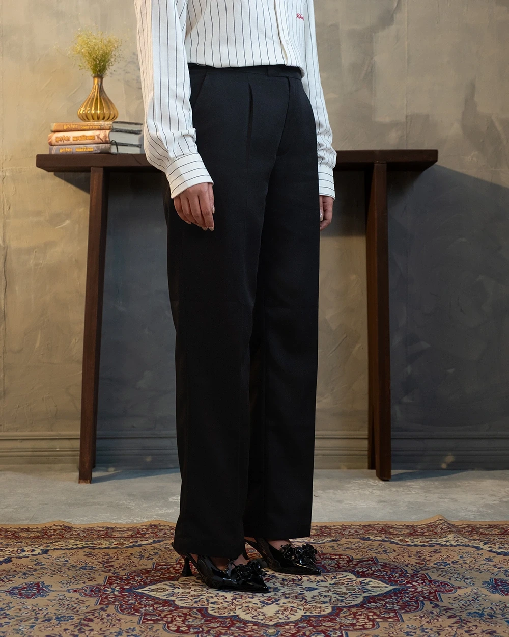 Black Formal Wide Leg Pant