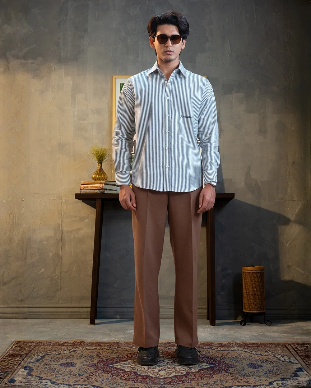 White & Grey Stripe Shirt