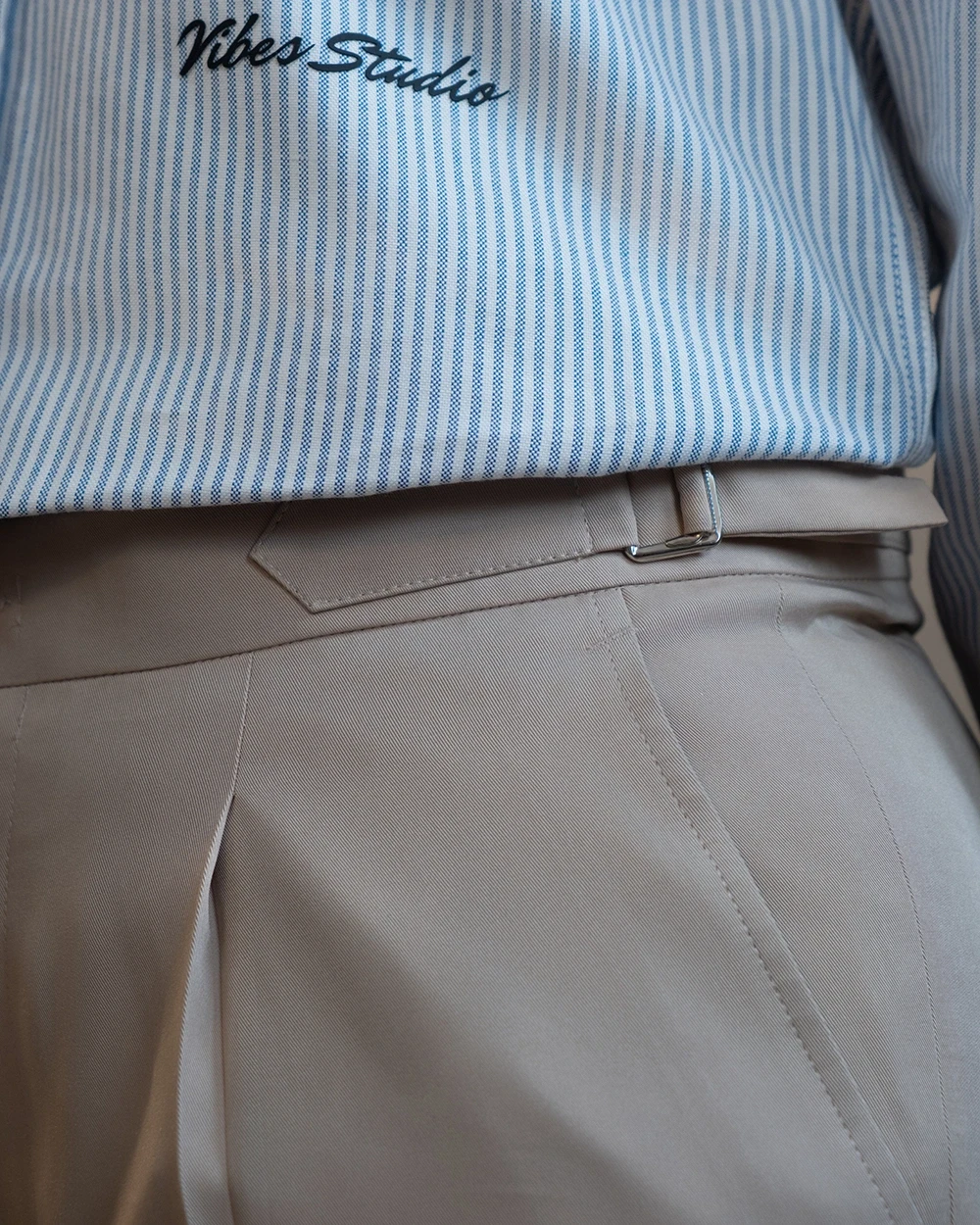 Cream Formal Wide Leg Pant